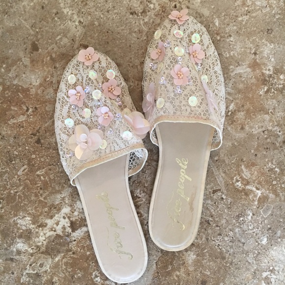 Free People Shoes - FREE PEOPLE nude sequin detail mules